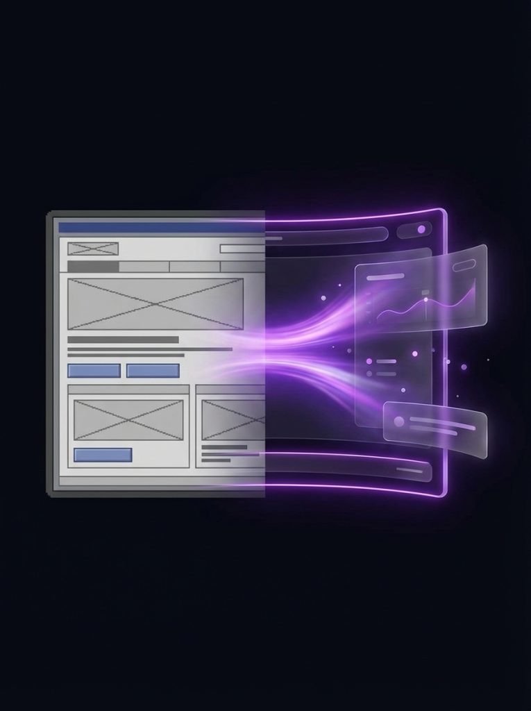 Before and after website transformation showing upgrade from outdated design to modern interface