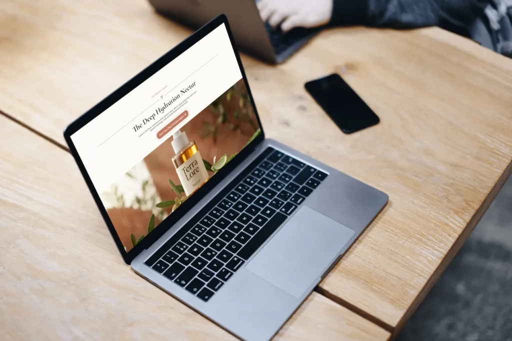 mockuuups free macbook pro space gray mockup on the wooden table